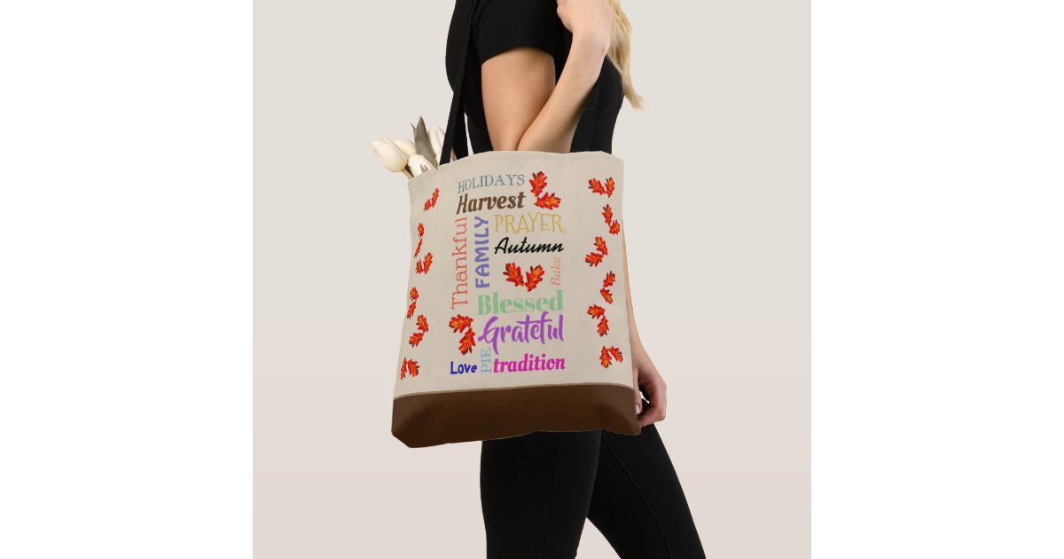 Thanksgiving Word List Tote Bag | Zazzle.com
