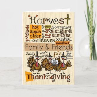 Thanksgiving wordcloud holiday card