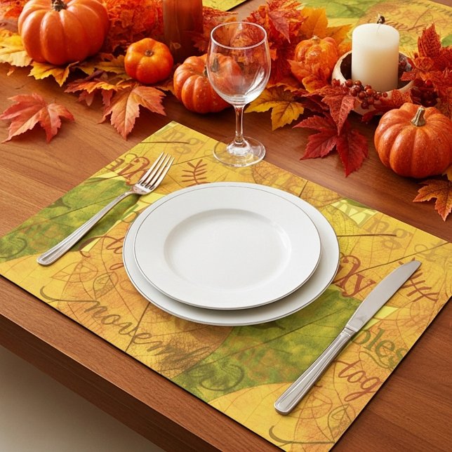 Thanksgiving words and leaves paper placemat (Creator Uploaded)