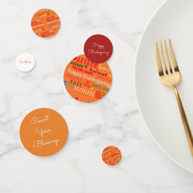 Thanksgiving Words Fall Colors Confetti (Group)