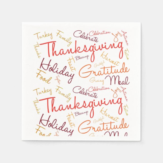 Thanksgiving words napkins (Front)