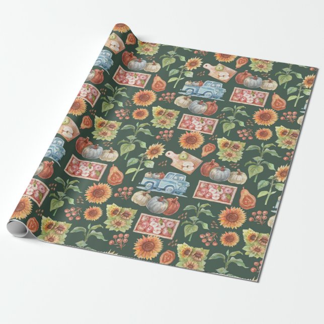 Thanksgiving Wrapping Paper (Unrolled)