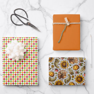 Thanksgiving wrapping paper sheets