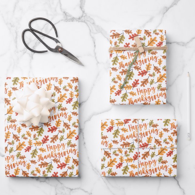 Thanksgiving Wrapping Paper Sheets (Front)