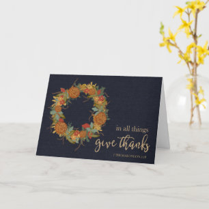 Thanksgiving Wreath Scripture Give Thanks Card