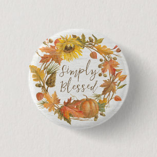 Thanksgiving Wreath - Simply Blessed Button