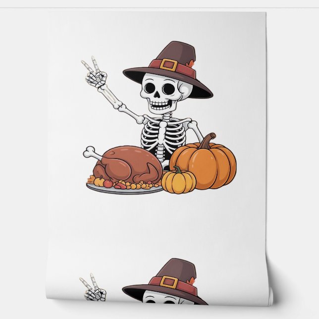 Thanksgiving X-ray Skeleton Funny Rock Hand Fall L Wallpaper (Unrolling)
