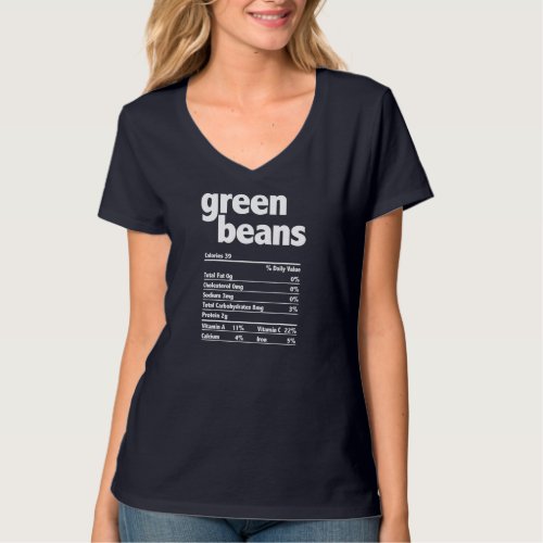 Thanksgiving Xmas Costume Nutrition Facts Green Be T_Shirt