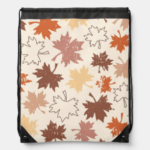 Thanksgivings autumn natural falling leaves drawstring bag