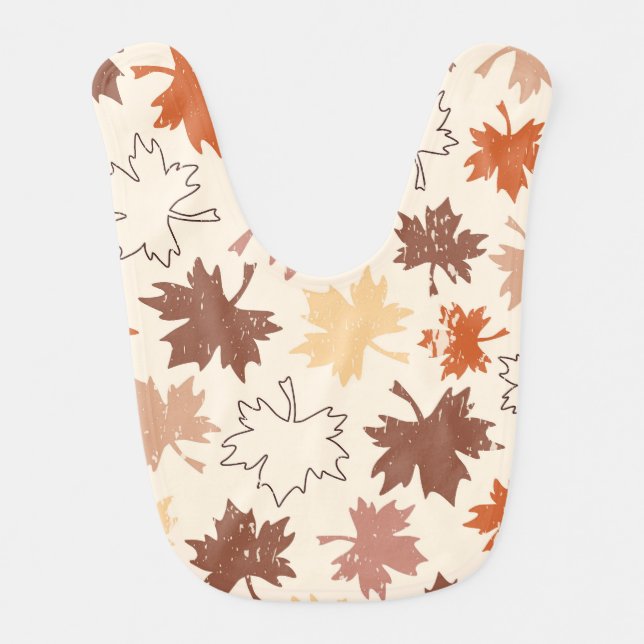 Thanksgivings day design, autumn natural leaves baby bib (Front)