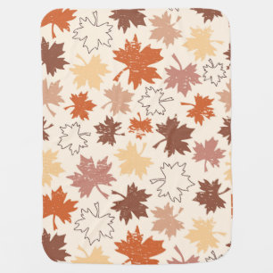 Thanksgivings day design, autumn natural leaves baby blanket