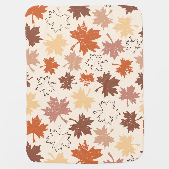Thanksgivings day design, autumn natural leaves baby blanket (Front)