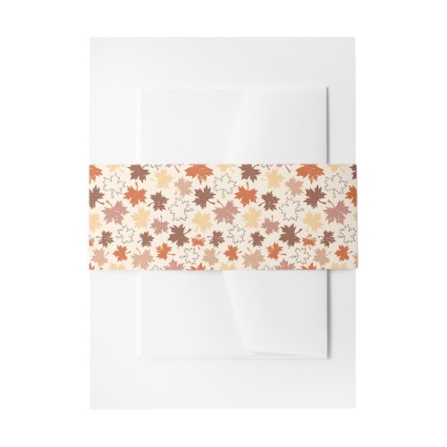 Thanksgivings day design autumn natural leaves invitation belly band