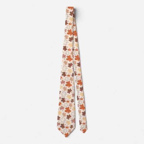 Thanksgivings day design autumn natural leaves neck tie