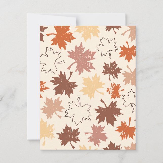 Thanksgivings day design, autumn natural leaves RSVP card (Front)