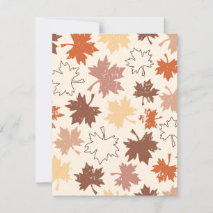 Thanksgivings day design, autumn natural leaves RSVP card
