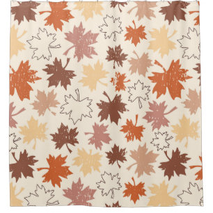 Thanksgivings day design, autumn natural leaves shower curtain