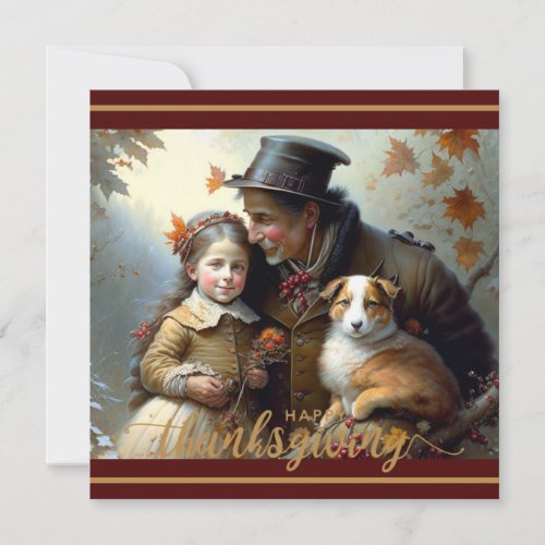 Thanksgivings Whimsical Trio Holiday Card