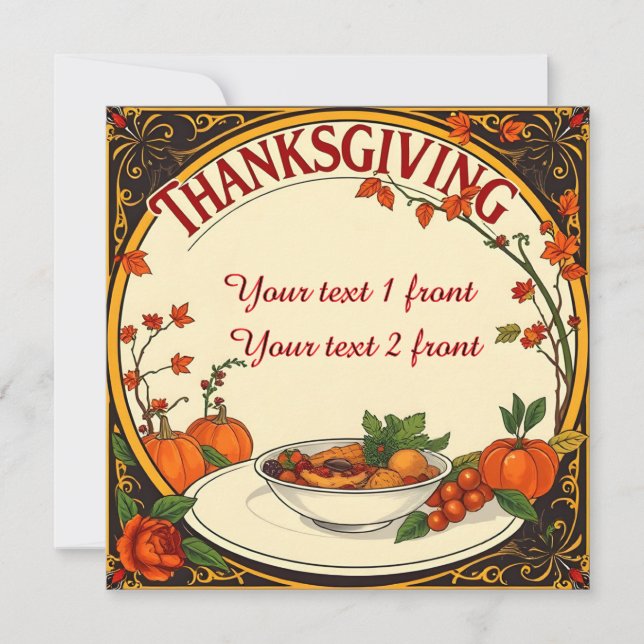 Thanksgivng greeting celebration invitation (Front)