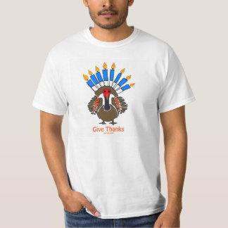 THANKSGIVUAKKAH THANKSANUKAH TURKEY MENORAH SHIRT