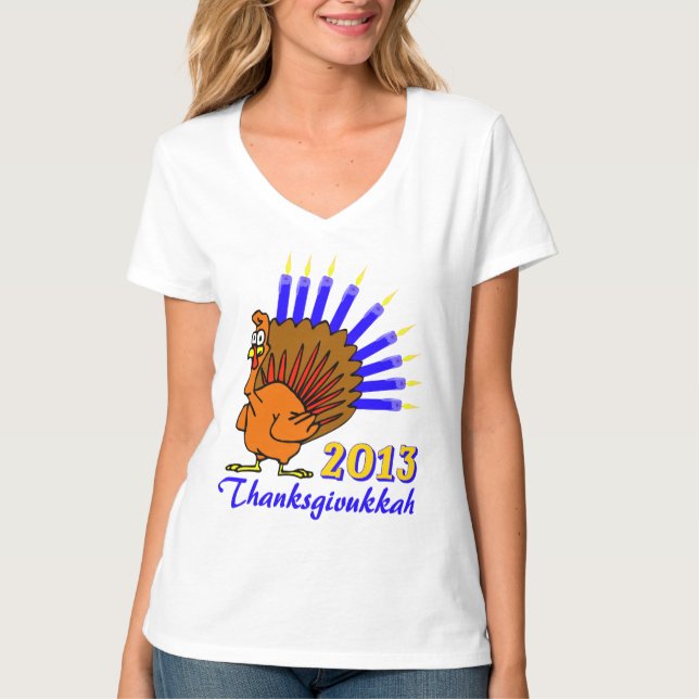 Thanksgivukkah 2013 Menurkey T-Shirt (Front)