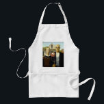 Thanksgivukkah Art: American Latke (apron) Adult Apron<br><div class="desc">The perfect apron to wear for frying latkes this Thanksgivukkah. Jewish / Hanukkah parody of American Gothic painting by Grant Wood.</div>