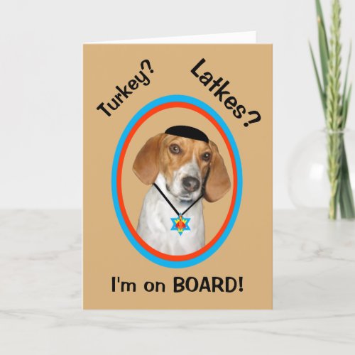 Thanksgivukkah Card Funny Hound Dog wYamaka