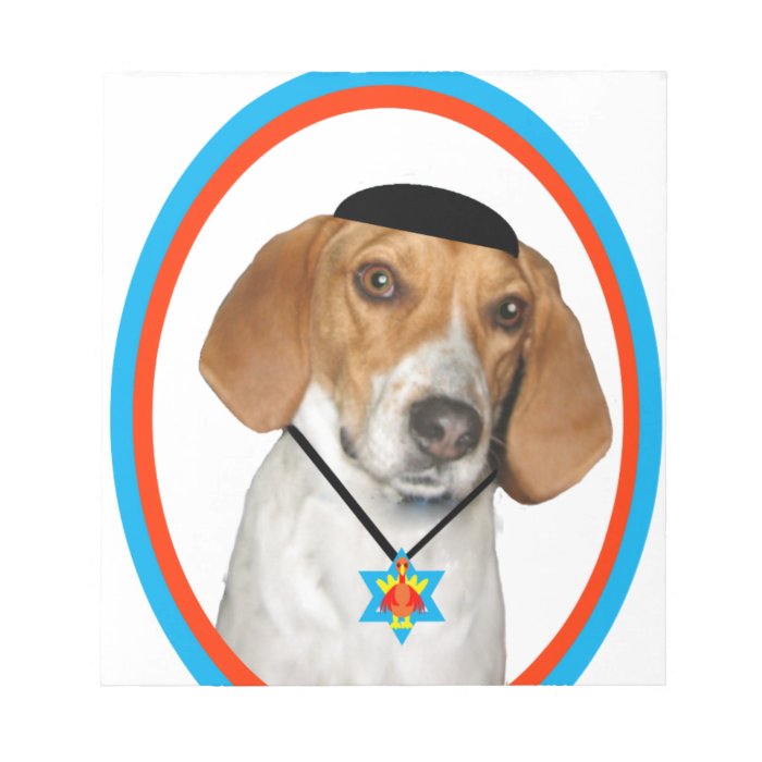 Thanksgivukkah Funny Hound Dog with Yamaka Notepads