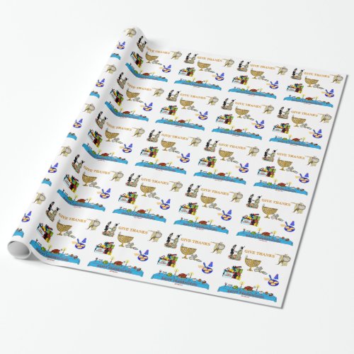 THANKSGIVUKKAH GIVE THANKS GIFTS  FOR HANUKKAH WRAPPING PAPER