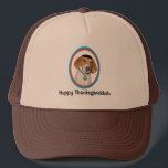 Thanksgivukkah Hat Funny Hound Dog with Yamaka<br><div class="desc">An adorable rescue hound named "Charley" is featured wearing a yamaka and star of david necklace in this humorous photo image Thanksgivukkah mens hat design by artist c.a.teresa, Thanksgivukkah is the combined Jewish holiday of Hanukkah and Thanksgiving which will be falling on the same day this year. Celebrate this joyful...</div>