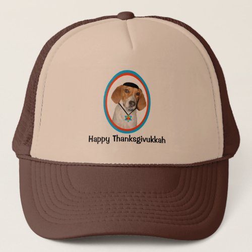 Thanksgivukkah Hat Funny Hound Dog with Yamaka