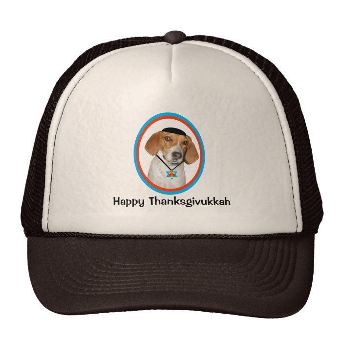 Thanksgivukkah Hat Funny Hound Dog with Yamaka