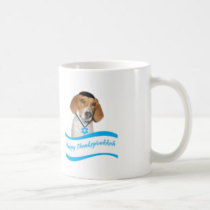 Thanksgivukkah Mug Funny Hound Dog with Yamaka