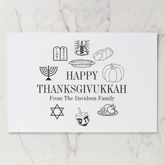Thanksgivukkah Thanksgiving Hanukkah placemats (Front)