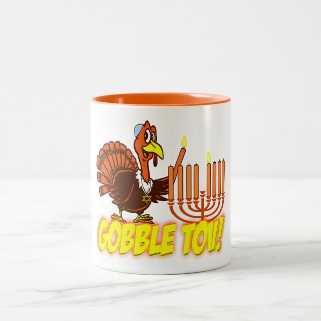 Thanksgivukkah Turkey Gobble Tov Mug (Center)