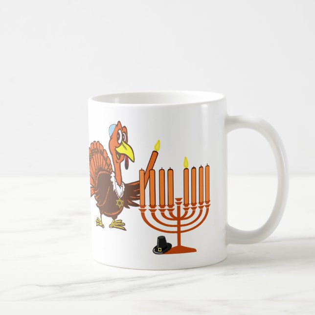 Thanksgivukkah Turkey Lighting Menorah Coffee Mug (Right)