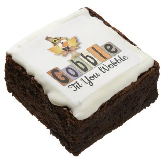Thanksiving Gobble Til You Wobble Chocolate Brownie