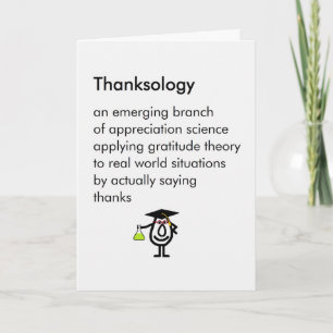 Thanksology - funny graduation gift thank you poem card