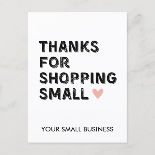 Thankyou for shopping small  Small Business Postcard