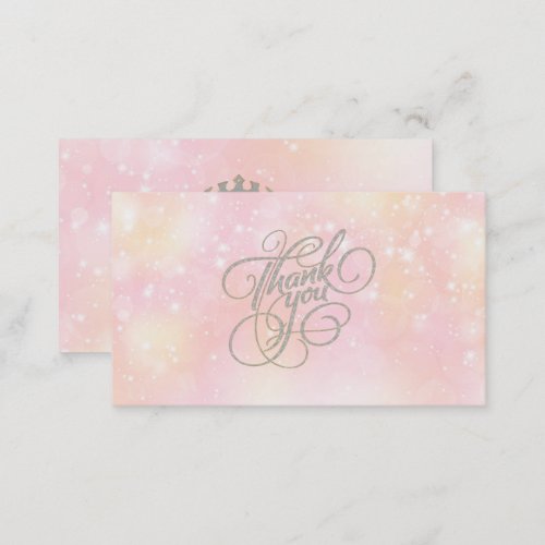 ThankYou Typography Pastel Sparkly Background Discount Card