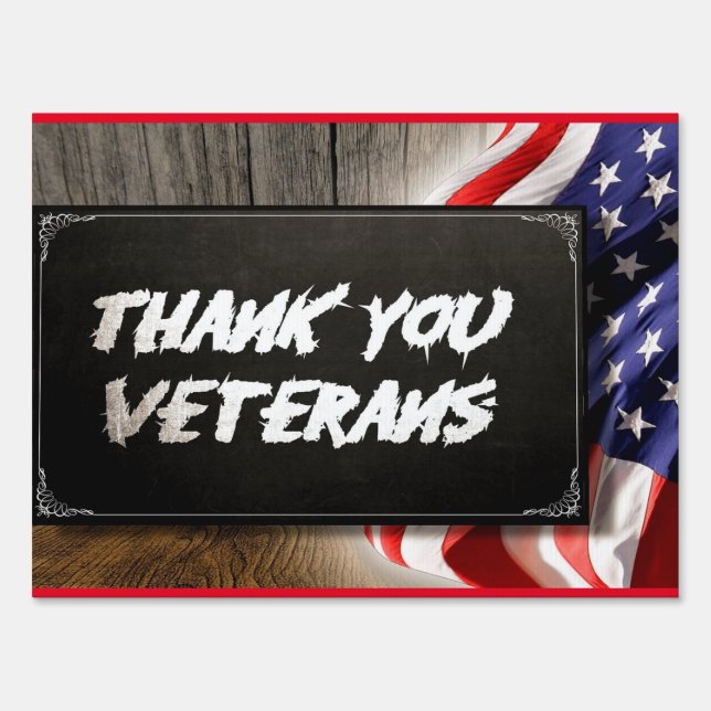 Thankyou Vets Medium, 18" x 24" Yard Sign (Front)