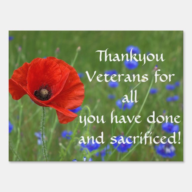 Thankyou vets Poppy Sign (Front)