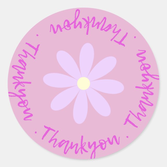 Thankyou With Flower Sticker (Front)