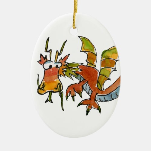 Thar Be Dragons Ceramic Ornament