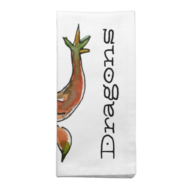 Thar Be Dragons Cloth Napkin (Folded)