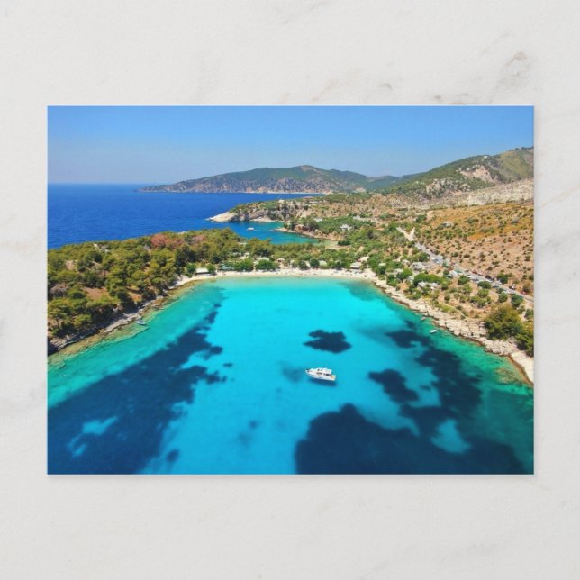 Thassos Island Kavala Greece Turquoise Water Blue Postcard (Front)