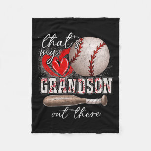 That39s My Grandson Out There Gifts Women Baseball Fleece Blanket