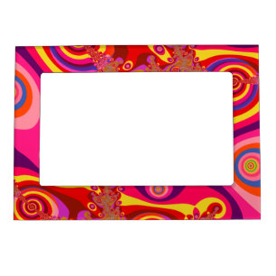 That 60s Look Retro Psychedelic Party Pattern Magnetic Frame