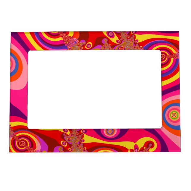 That 60s Look Retro Psychedelic Party Pattern Magnetic Frame (Front)