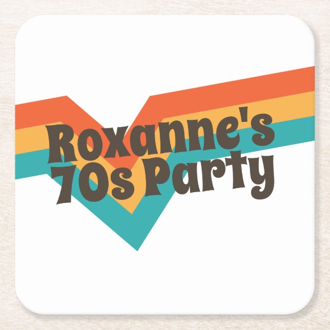 That 70s Birthday Party  Square Paper Coaster (Front)